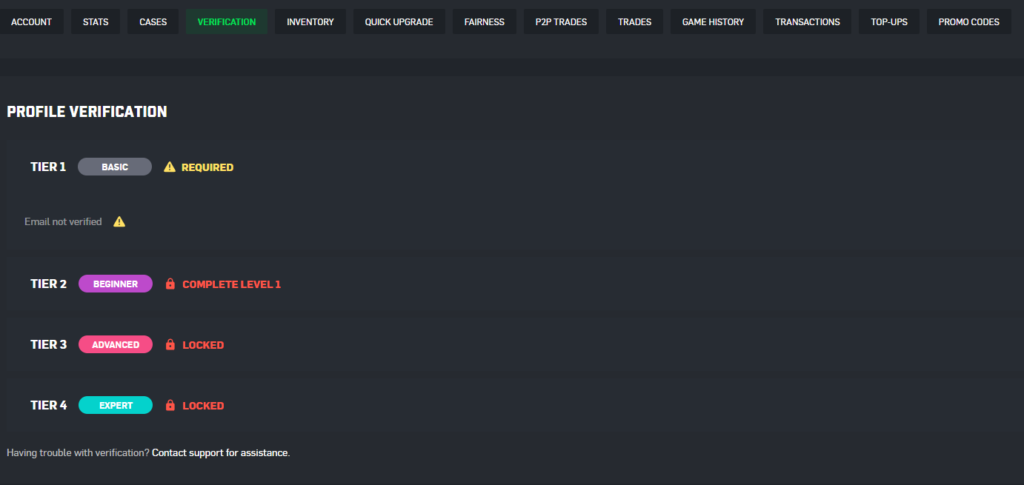 create your account.